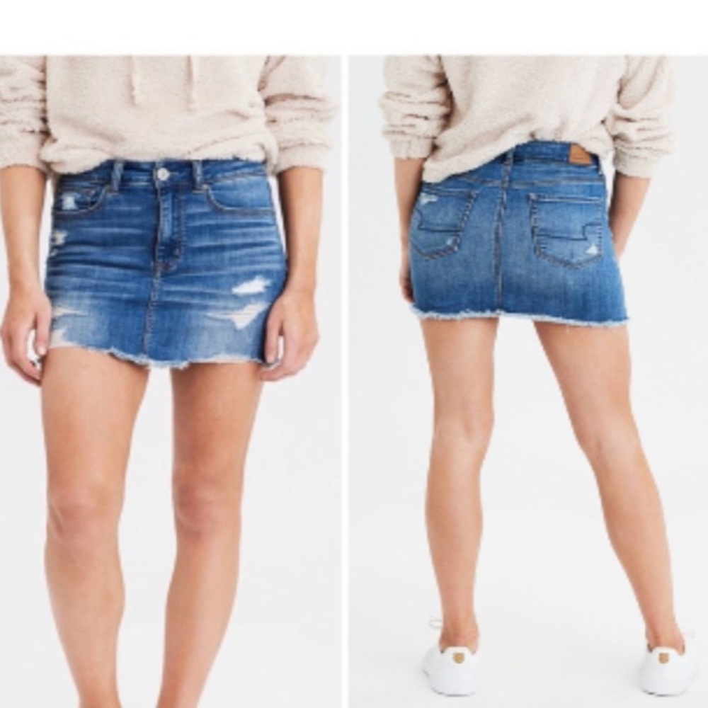 American Eagle Distressed Denim Skirt